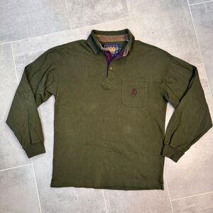 Vintage 90’s Ralph Lauren Chaps Boy Scout Tag Green Long Sleeve Polo - Medium